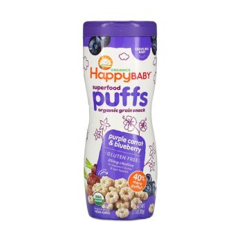 Happy Baby Puffs 有機紫胡蘿蔔+藍莓泡芙2.1oz