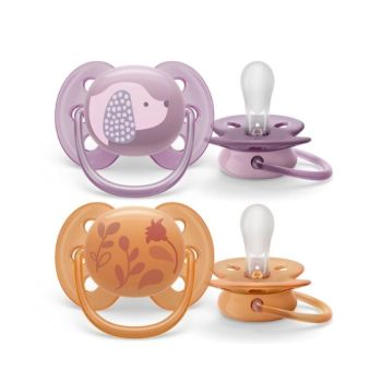 Avent 3652 超柔軟安撫玩咀6-18m((紫/橙色)