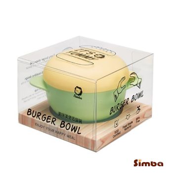 Simba S3352 美味漢堡吸盤碗(青檸桔事堡)(黃綠)