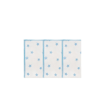 Simba S5144F 藍星星-極柔感印花紗布手帕3件裝