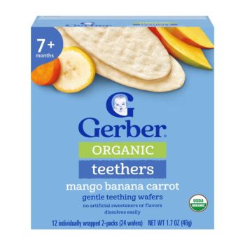 Gerber 有機純米磨牙米餅-香蕉胡蘿蔔芒果味1.7oz