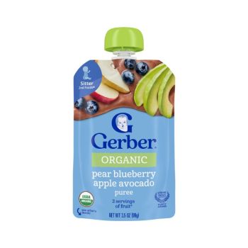 Gerber 有機梨藍莓蘋果牛油果果蓉3.5oz