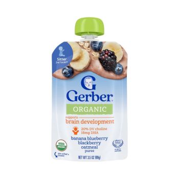 Gerber 有機香蕉藍莓黑莓燕麥果蓉3.5oz