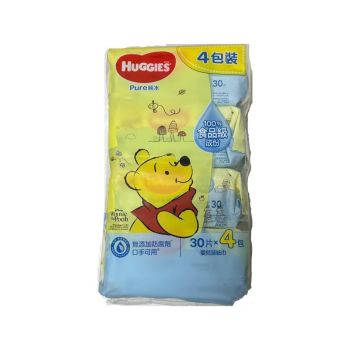 Huggies 30片4包裝純水嬰兒濕紙巾