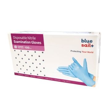 BlueSail 藍色丁腈手套100個 細碼(3.5g)