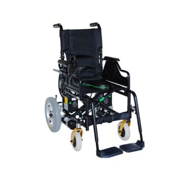 TopOne 輕便可摺疊鋰電池輪椅(黑架黑布18")