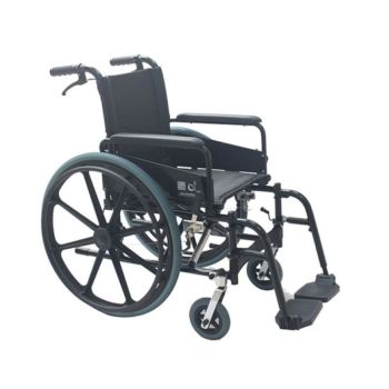TopOne 鋁合金手動膠輪輪椅(黑架黑布18"座闊)