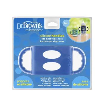 Dr. Brown's 藍色-矽膠手柄(闊口奶樽專用)