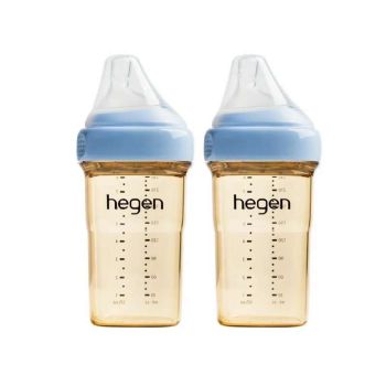 hegen (2件裝-藍色)多功能PPSU寬口奶瓶240ml