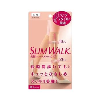Slimwalk PH803 S-M 淺肉色短筒-耐勾壓力短絲襪(透氣抗菌防臭)