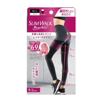 Slimwalk PH739(M-L)運動美腿壓力褲 提臀,吸汗快乾(黑)