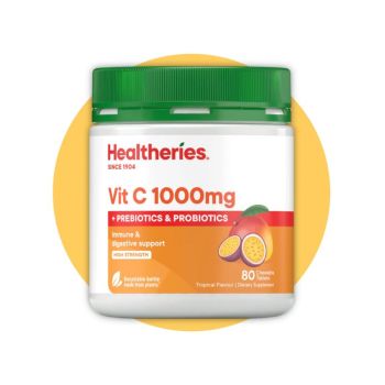 Healtheries 維他命C 1000毫克 (含益生元及益生菌) 80粒