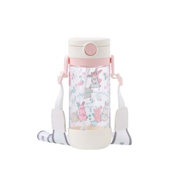Richell 205634 AX吸管杯連帶450ml(米粉紅)