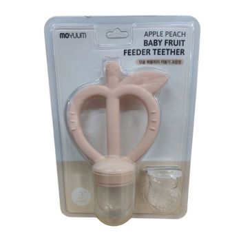 MOYUUM (粉紅色)白金矽膠 蘋果型手環式 嬰兒牙膠及嘴嚼訓練器