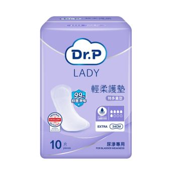 Dr. P Lady (特多量型34cm) 輕柔護墊10片裝