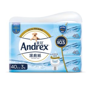 Andrex 補充裝皇冠濕廁紙(40片3包)
