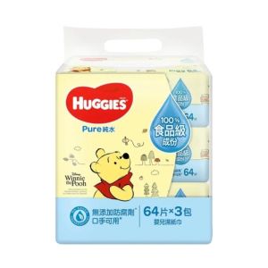 Huggies 64片3包裝純水嬰兒濕紙巾