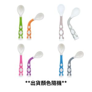 Kushies F110-B03/G01/N01 矽膠雙色學習餐匙