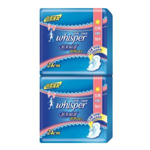 Whisper護舒寶 (孖裝)乾爽瞬潔絲薄護翼 日用24cm(16片)