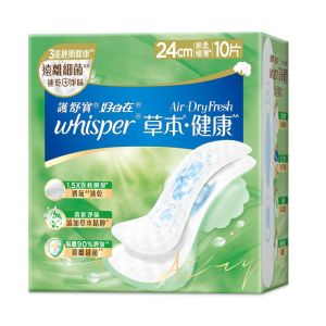 Whisper護舒寶 Air Dry Fresh草本健康日用普通24cm(10片)
