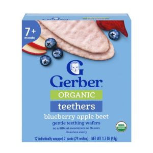 Gerber 有機純米磨牙米餅-藍莓蘋果紅菜頭味1.7oz