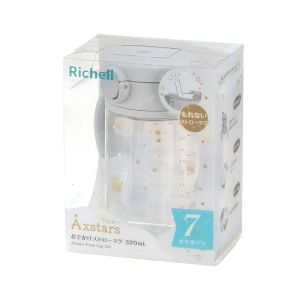Richell AXStars 204446 吸管杯320ml(S15淺灰)