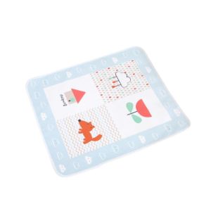 Cuby n Mom 粉藍色隔尿床墊-動物故事(50x60cm)