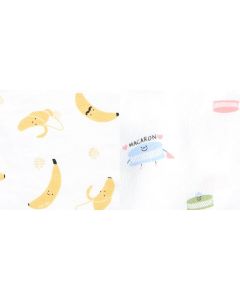 Moms nature 香蕉+馬卡龍-2件裝純棉大紗巾90cmx90cm
