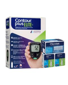 ASCENSIA Contour Plus ELITE (血糖機+試紙100張+採血針100支)