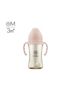Simba (栗粉)270ml-蘊蜜鉑金PPSU寬口吸管把手防脹氣奶瓶