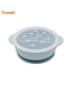 Combi 81427 (藍色大象)鉑金矽膠 分隔吸盤餐碗