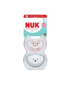 NUK 10176340超透氣安撫奶嘴連盒2個裝-小貓/北極熊 &nbsp;(6-18個月)