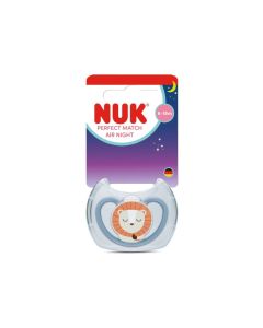 NUK 10176349超透氣夜光安撫奶嘴連盒1個裝-獅子&nbsp;(6-18個月)